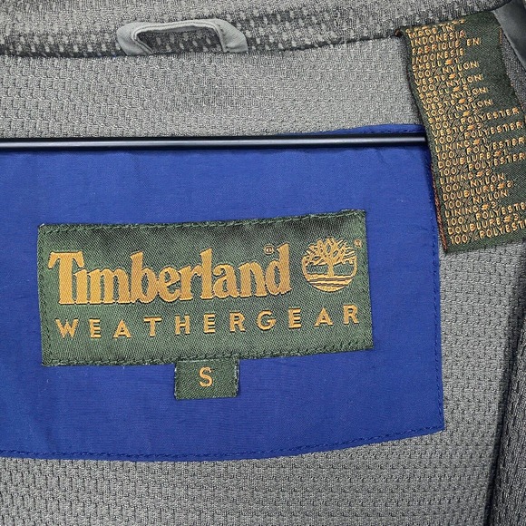 Timberland Mens Weather Gear Long Sleeve Jacket Blue Size S Hooded Rain Gear - Picture 3 of 12